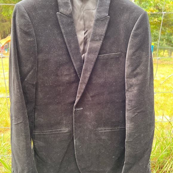 Top man Black Suede Suit Jacket - Picture 6 of 6